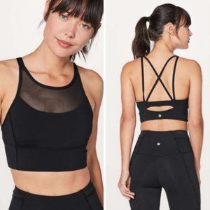 LULULEMON | CLIP-IN LONG LINE HIGH NECK MESH BRA EUC